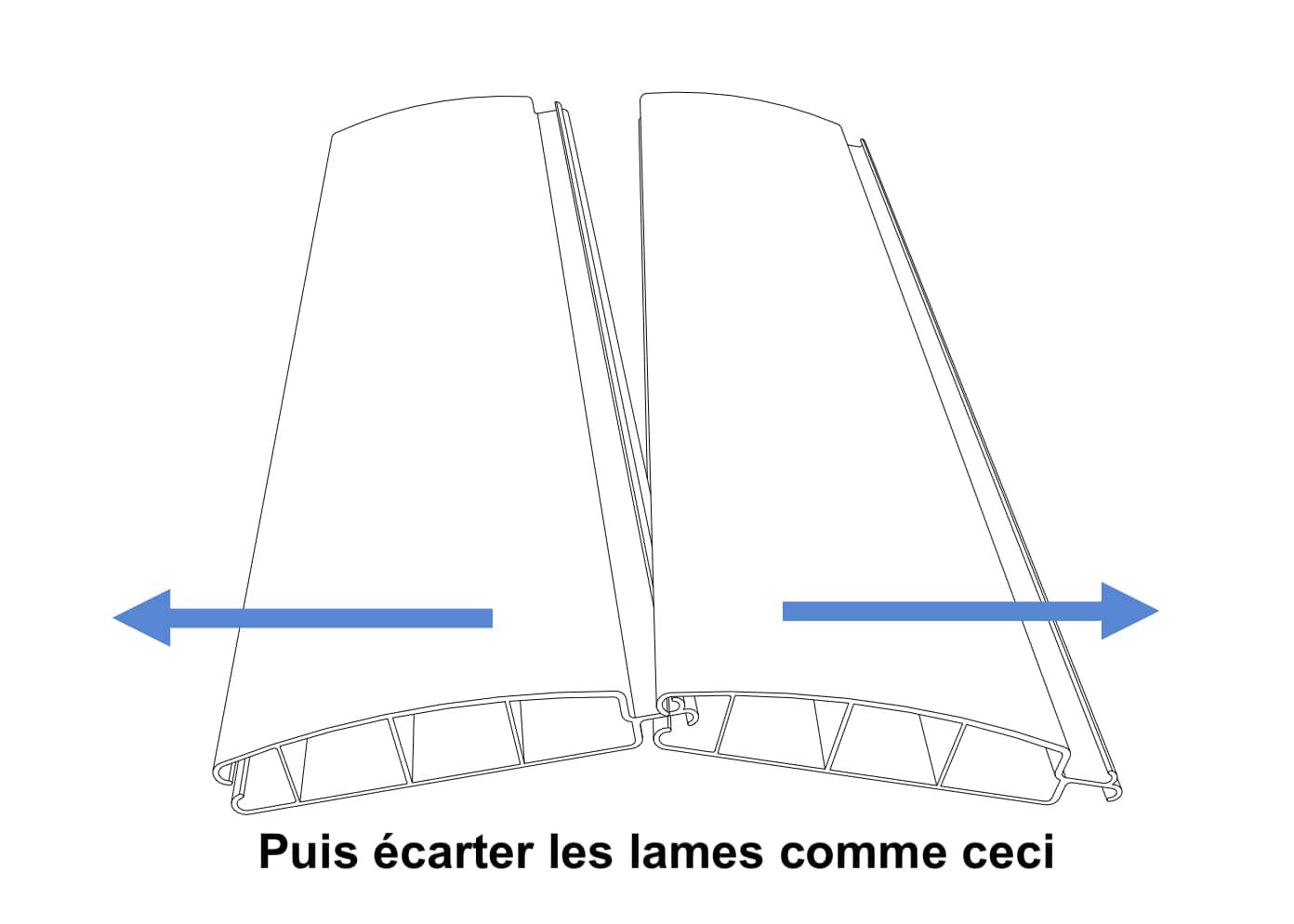 Déclipsage lames volet piscine